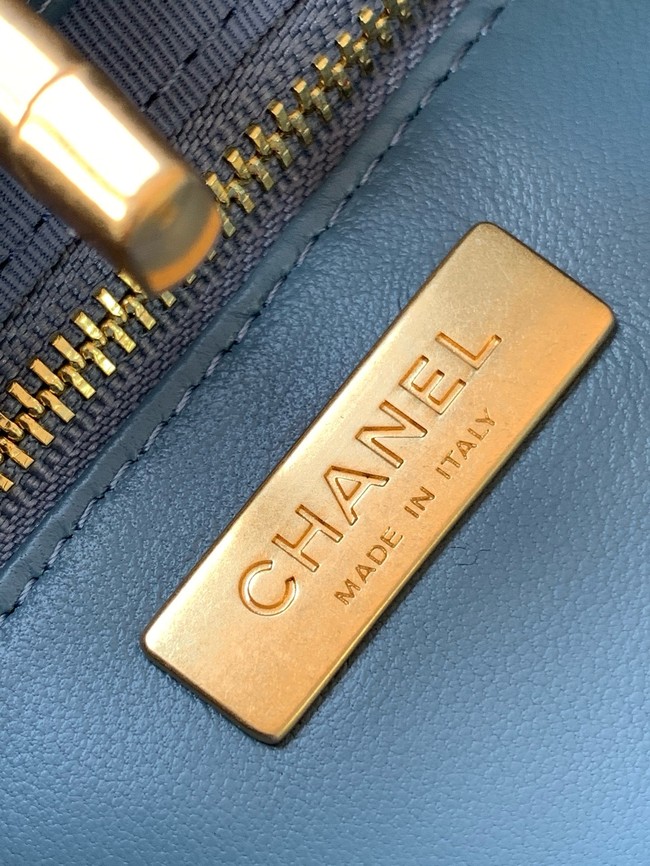 CHANEL 31 MINI SHOPPING BAG Suede Calfskin AS4133 dark blue