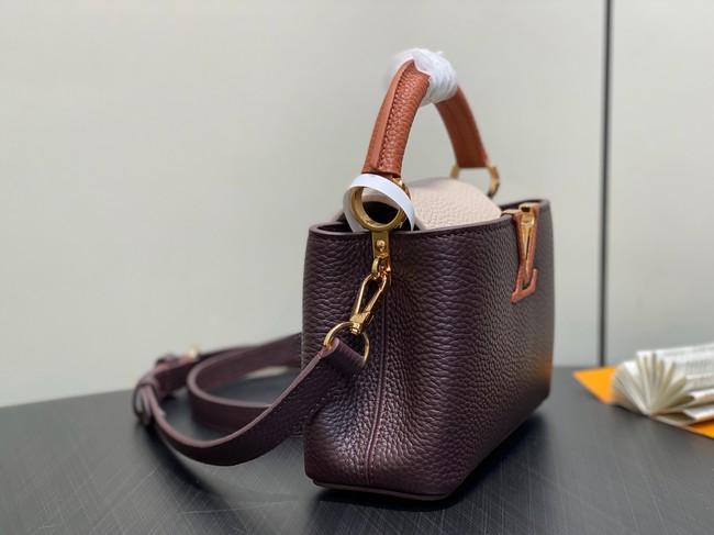 Louis Vuitton Ostrich Capucines BB M11908 Chocolate & Quartz & Tan
