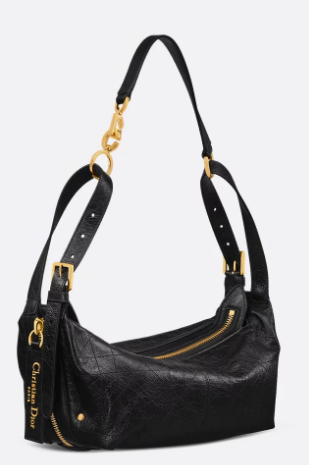 Dior Small D-Journey Bag in Crinkled Calfskin M2416UNUO Black Flat Macrocannage Dior Small D-Journey Bag in Crinkled Calfskin M2416UNUO Black Flat Macrocannage