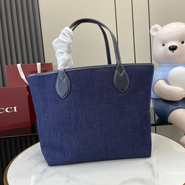 GUCCI TOTISSIMA MEDIUM REVERSIBLE TOTE 820481 Dark blue denim
