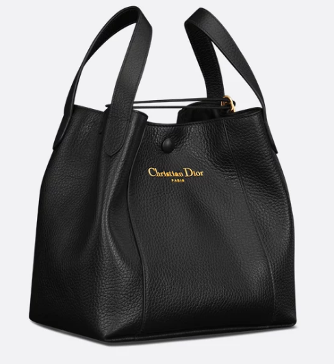 Dior Medium Signature Bucket Bag Grained Calfskin M2841USKU black Dior Medium Signature Bucket Bag Grained Calfskin M2841USKU black