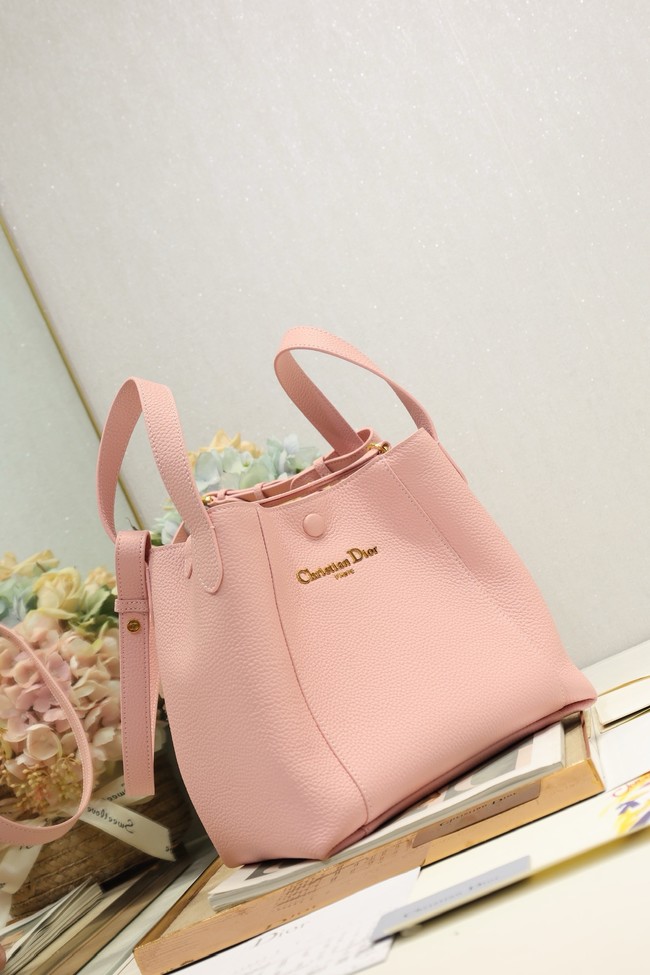 Dior Medium Signature Bucket Bag Grained Calfskin M2841USKU pink