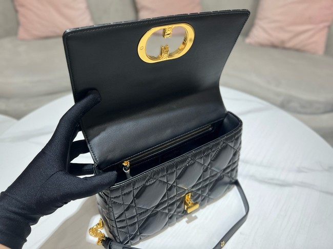 Dior Medium Soft Dior Caro Bag Macrocannage Lambskin M9253UHPA Black