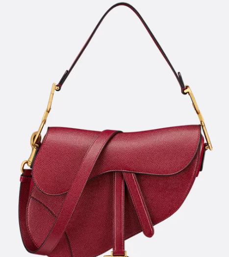 Dior Saddle Bag with Strap Saddle Grained Calfskin M0455CBAA Cherry Red Dior Saddle Bag with Strap Saddle Grained Calfskin M0455CBAA Cherry Red