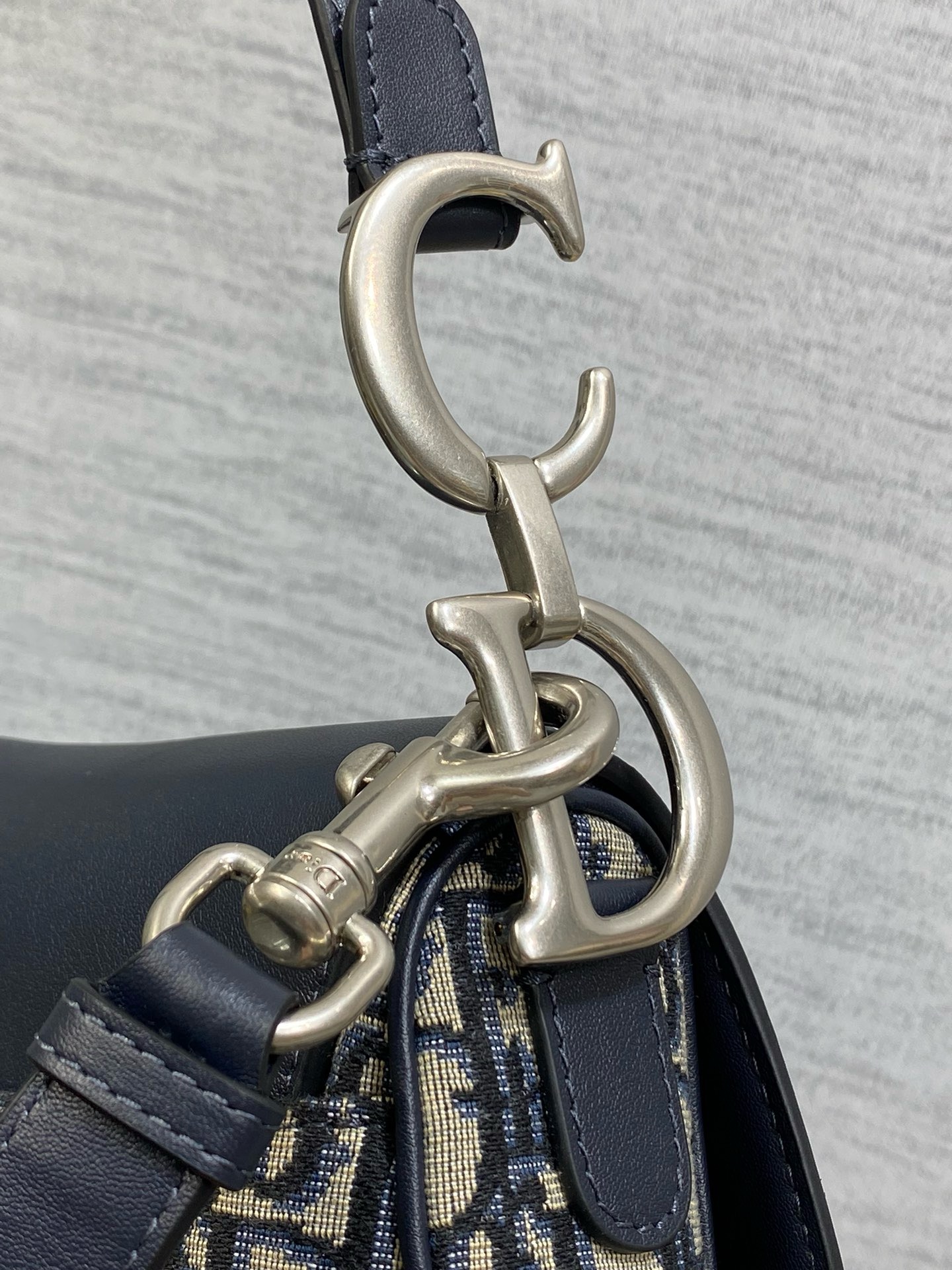 DIOR Saddle Bag with Strap Blue Denim Dior Oblique Jacquard M0455CDC Blue