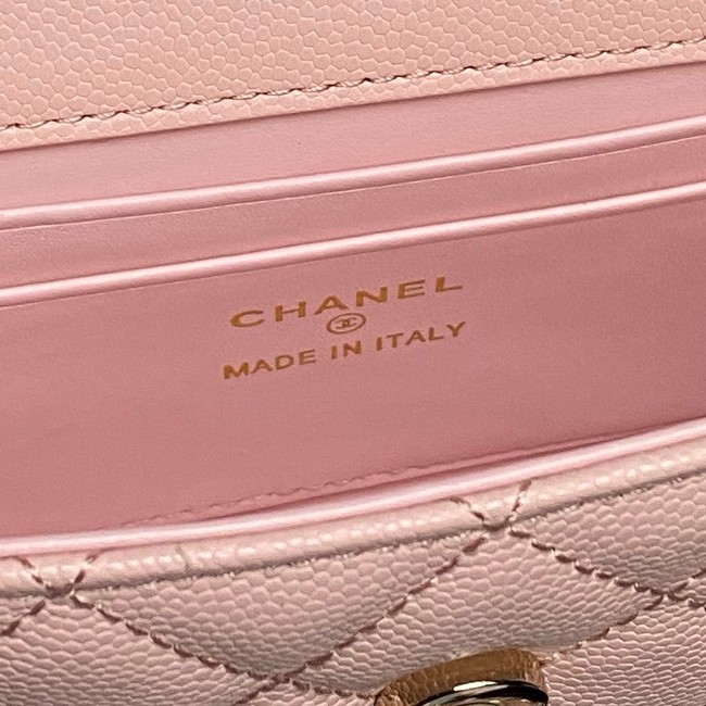 Chanel MINI FLAP BAG CLUTCH WITH CHAIN Gold-Tone Metal AP3238 pink