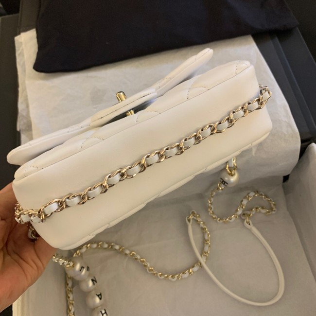 Chanel MINI CLASSIC HANDBAG Lambskin AS1436 white