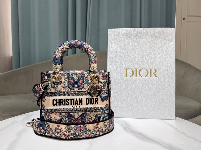 Dior Medium Lady D-Lite Bag Embroidery M0565OECZ PINK