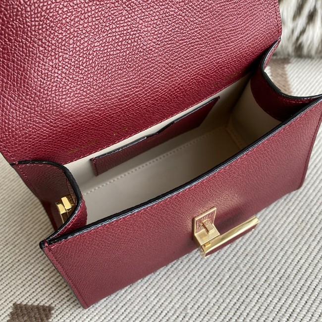 Valextra Iside Top Handle Mini Bag 00359 burgundy