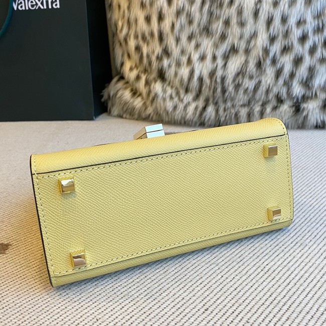 Valextra Iside Top Handle Mini Bag 00359 yellow