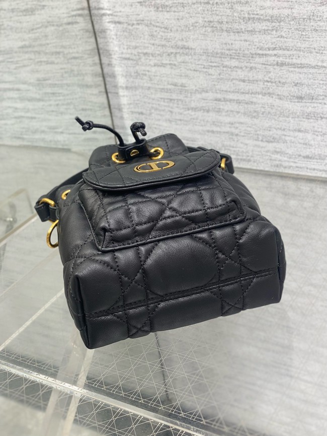 Dior Caro Nano Bucket Bag Macrocannage Lambskin S5250 black