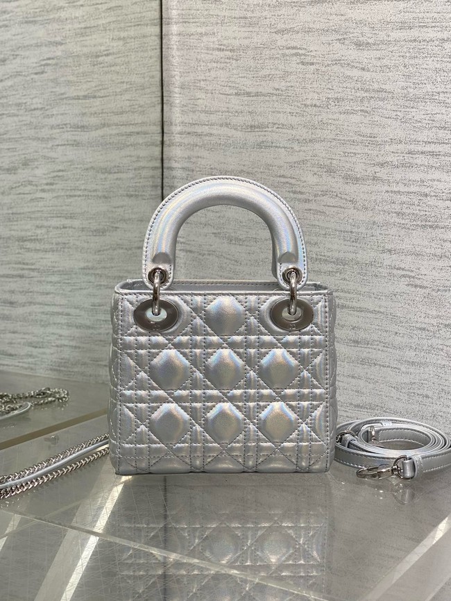 Mini Lady Dior My ABCDior Bag Cannage Lambskin M0505O Silver