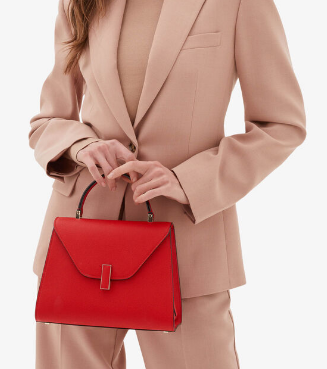 Valextra Iside Top Handle Medium Bag 56028 LOVE RED