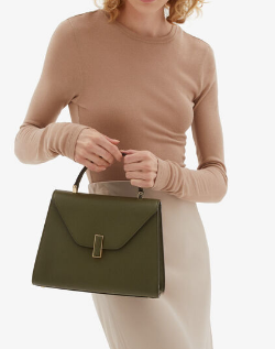 Valextra Iside Top Handle Medium Bag 56028 MILITARY GREEN Valextra Iside Top Handle Medium Bag 56028 MILITARY GREEN