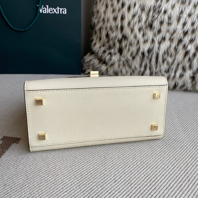 Valextra Iside Top Handle Medium Bag 56028 PERGAMENA WHITE