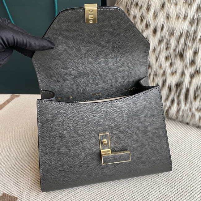 Valextra Iside Top Handle Medium Bag 56028 Steel gray