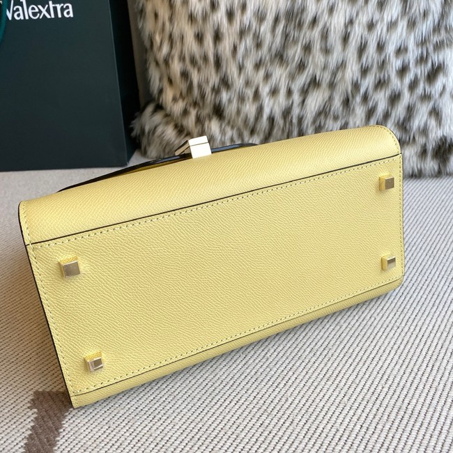 Valextra Iside Top Handle Medium Bag 56028 YELLOW