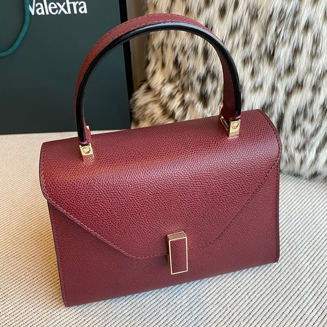 Valextra Iside Top Handle Medium Bag 56028 burgundy