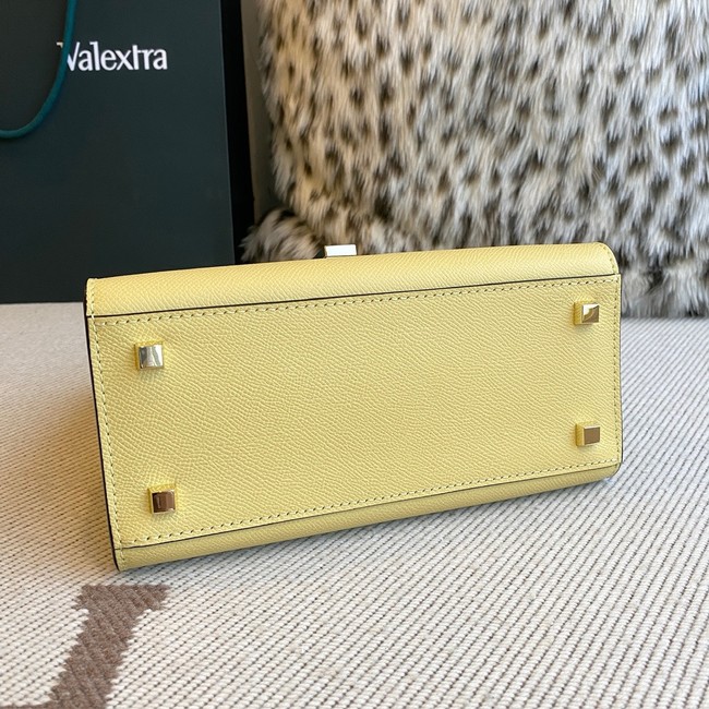 Valextra Iside Top Handle Mini Bag 00360 YELLOW