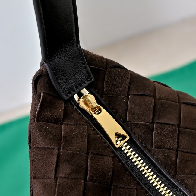 Bottega Veneta Mini Wallace Suede 754443 dark brown
