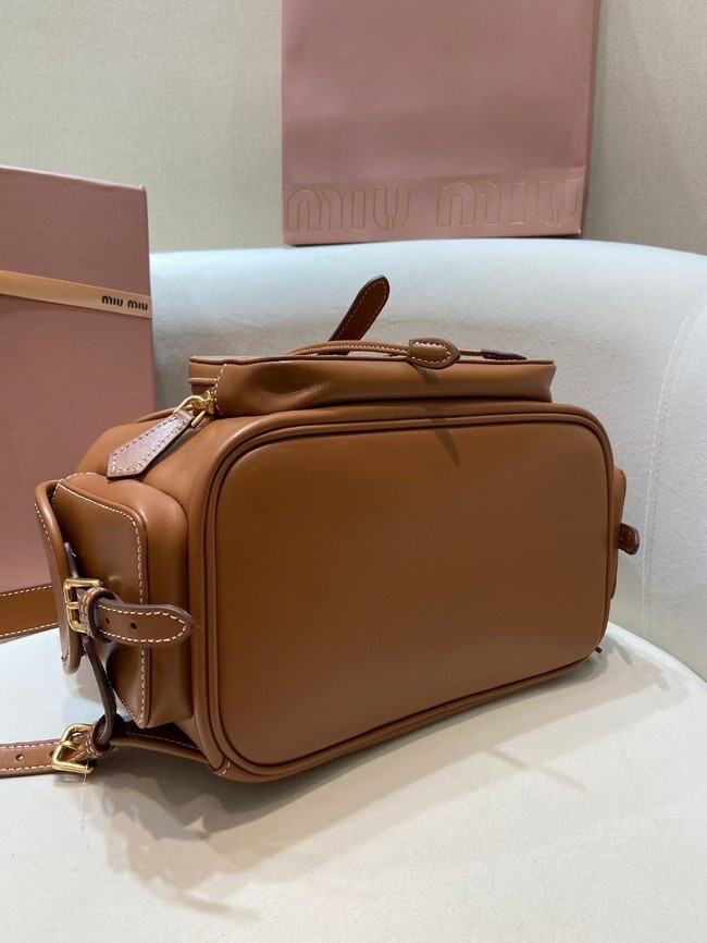 MIUMIU Cowhide backpack 5BZ042 brown