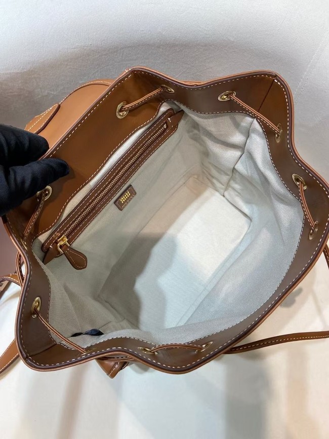 MIUMIU Cowhide backpack 5BZ042 brown