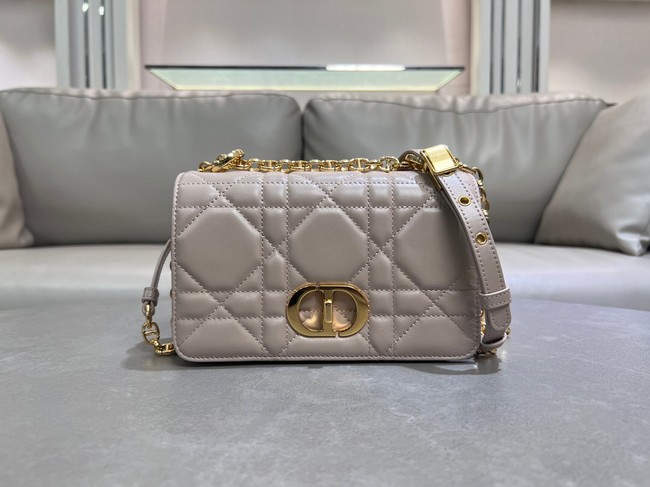 Small Soft Dior Caro Bag Macrocannage Lambskin M9252UHPA gray