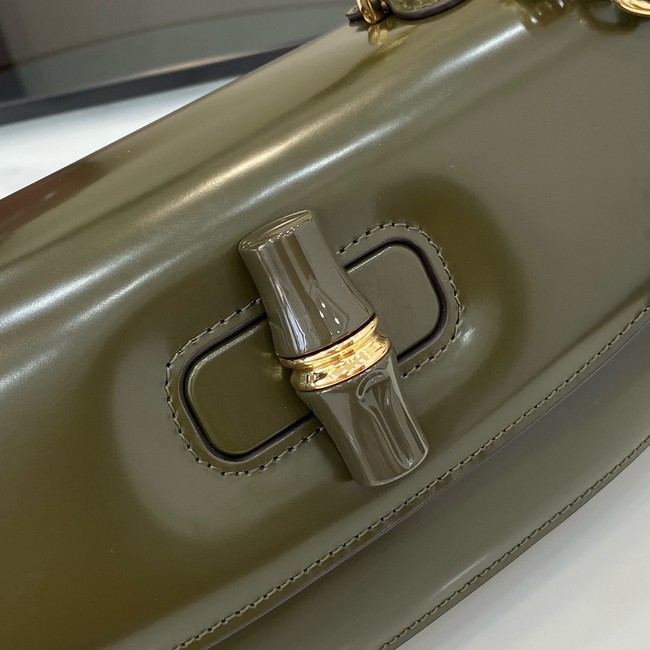 GUCCI BAMBOO DIVA MEDIUM BAG 827750 Forest green
