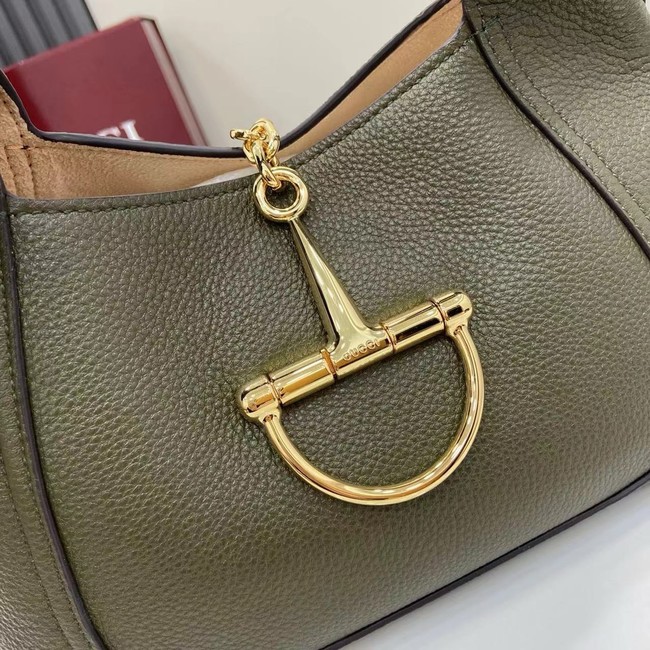 GUCCI SOFTBIT MEDIUM TOP HANDLE BAG 837467 Dark green