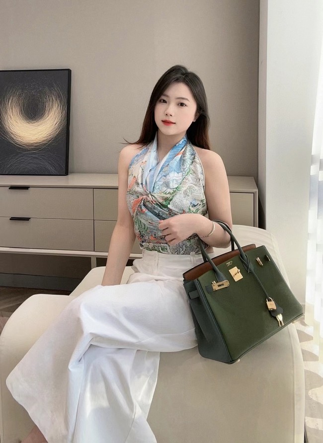 Hermes Birkin Tote Bag Original Togo Leather 6635 Khaki & camel