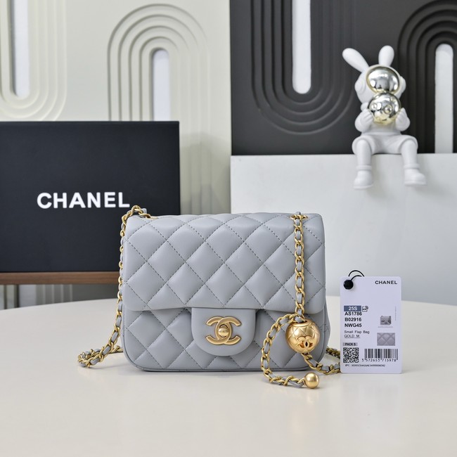 Chanel MINI FLAP BAG AS1786 light gray