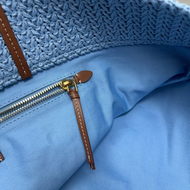 miumiu Raffia effect woven tote bag 5GB228-3