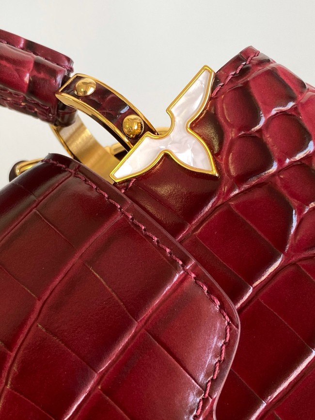 Louis Vuitton Capucines Crocodile pattern BB M86154 burgundy