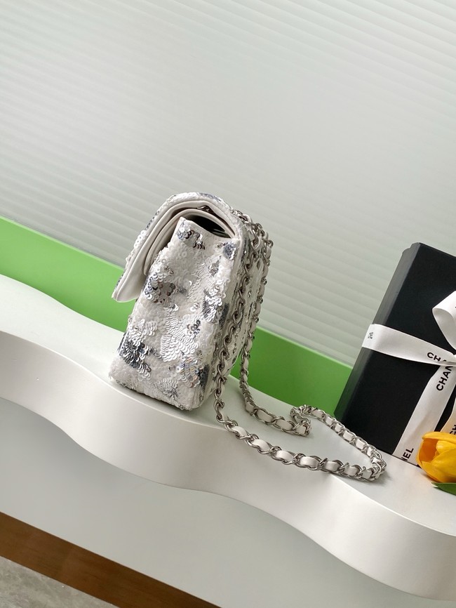 CHANEL Classic 11.12 Handbag A01112 Silver