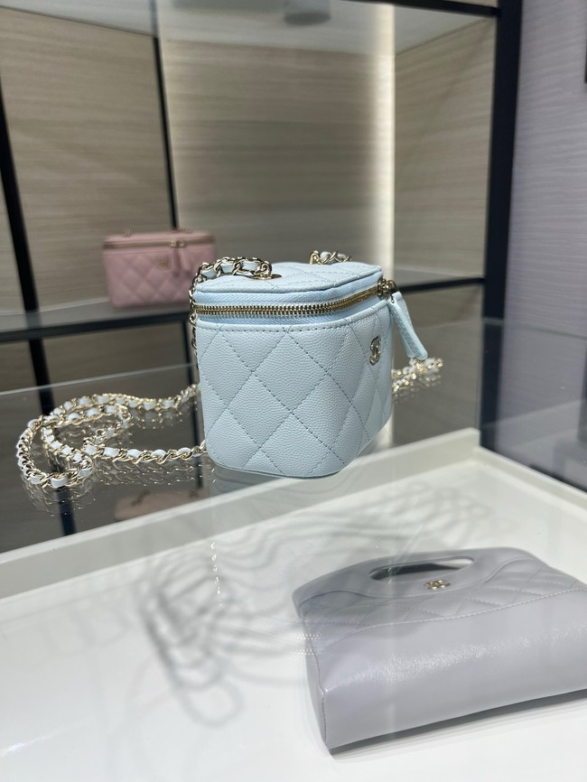 CHANEL Classic Small Vanity with Chain AP1340 blue