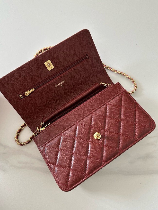 Chanel Classic Wallet On Chain Grained Calfskin AP4241-15