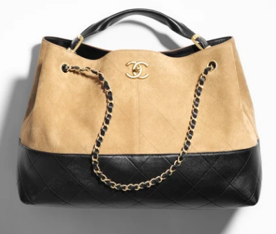 CHANEL Shopping Bag AS5657 Beige & Black