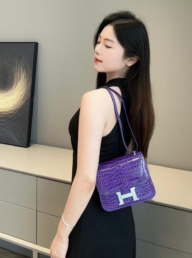 Hermes Constance Bag Nile crocodile leather 2701 Purple