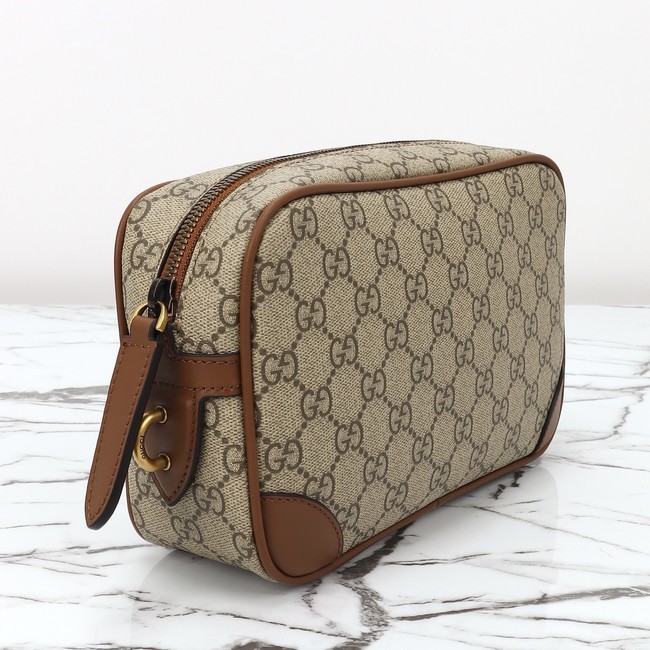 GUCCI Supreme canvas Clutche 821164 brown