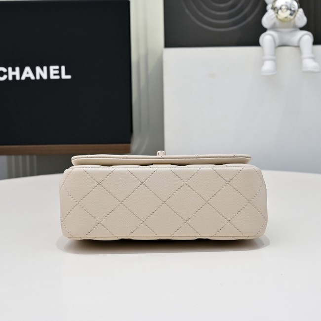 Chanel MINI FLAP BAG CLUTCH WITH CHAIN Gold-Tone Metal AS4591 Beige
