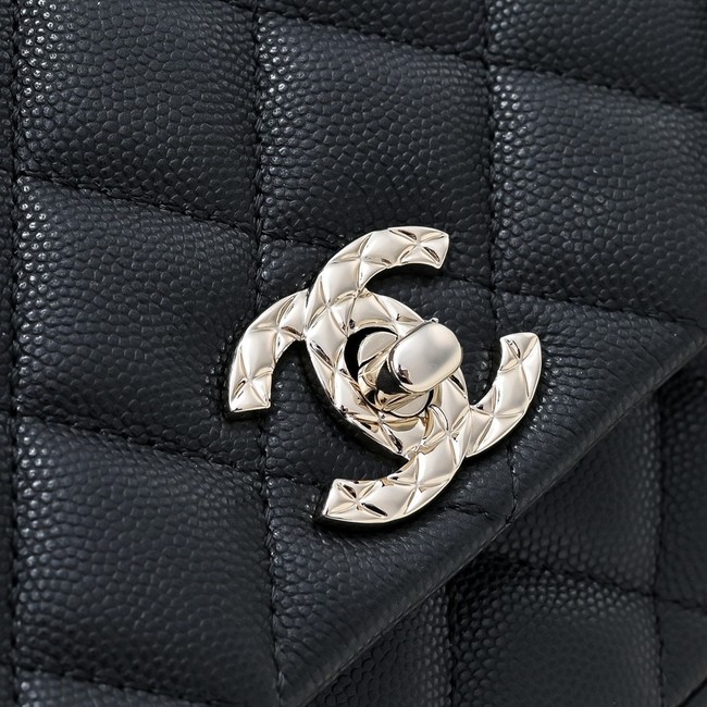 Chanel SMALL FLAP BAG CLUTCH WITH CHAIN Gold-Tone Metal AS5554 BLACK