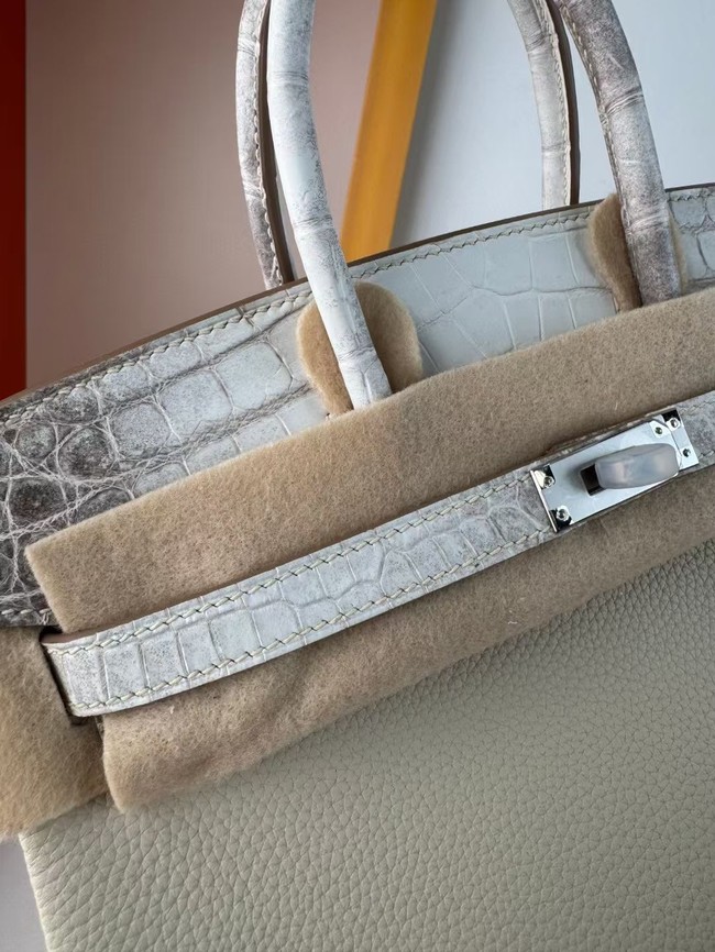 Hermes Birkin Bag Leather Nile crocodile&togo HBK2530-17