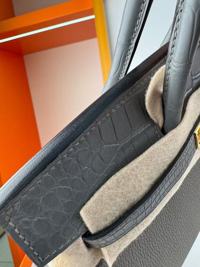 Hermes Birkin Bag Leather Nile crocodile&togo HBK2530-7