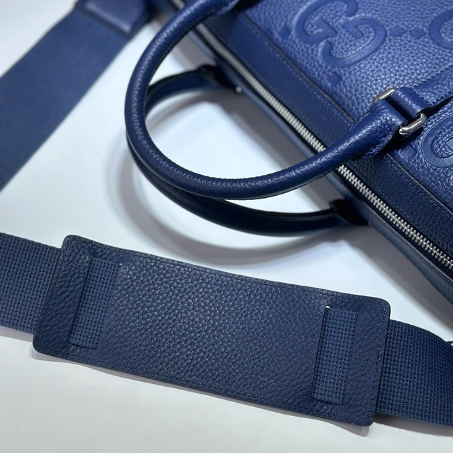 Gucci Jumbo GG Leather Briefcase 658573 blue
