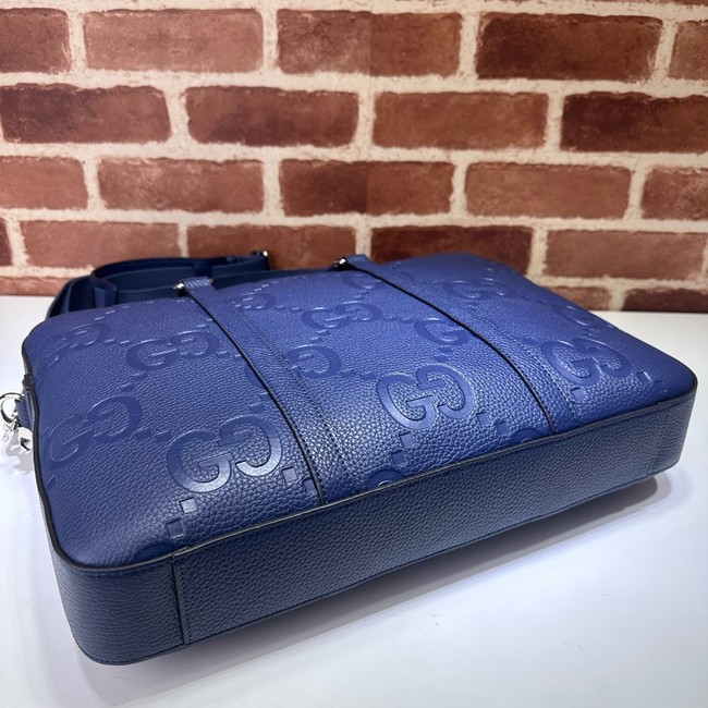 Gucci Jumbo GG Leather Briefcase 658573 blue