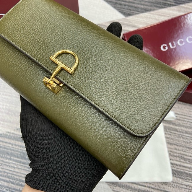 Gucci Softbit continental wallet 828147 dark green