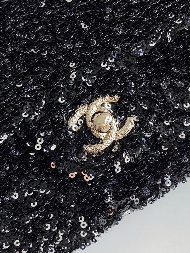 Chanel Fringed Sequins Flap Bag AS4561 black