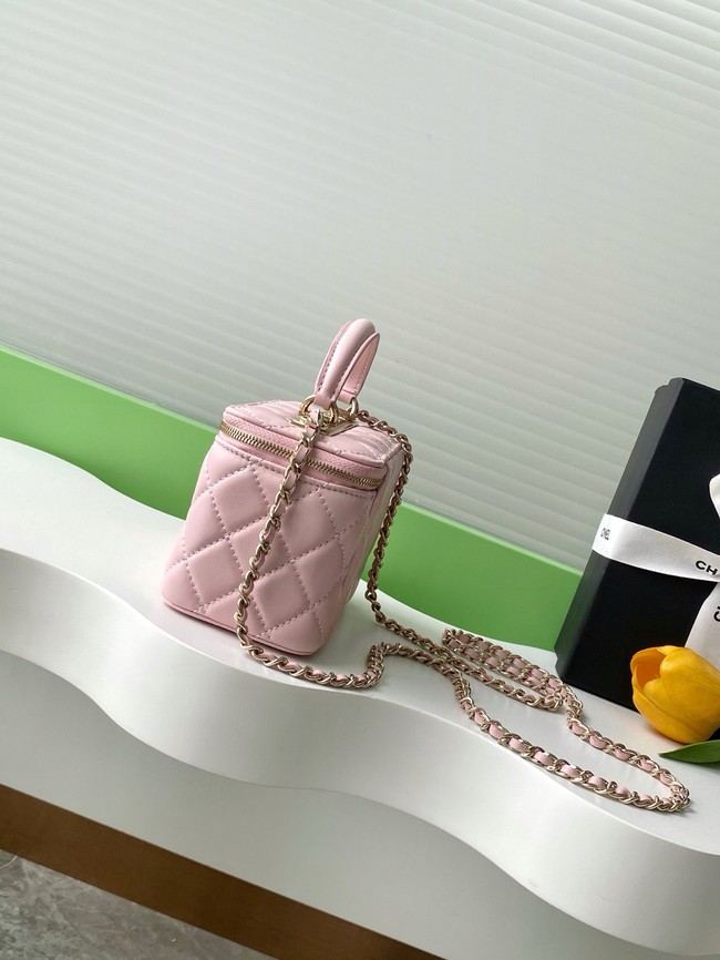 Chanel MINI FLAP BAG CLUTCH WITH CHAIN Gold-Tone Metal AP4325 PINK