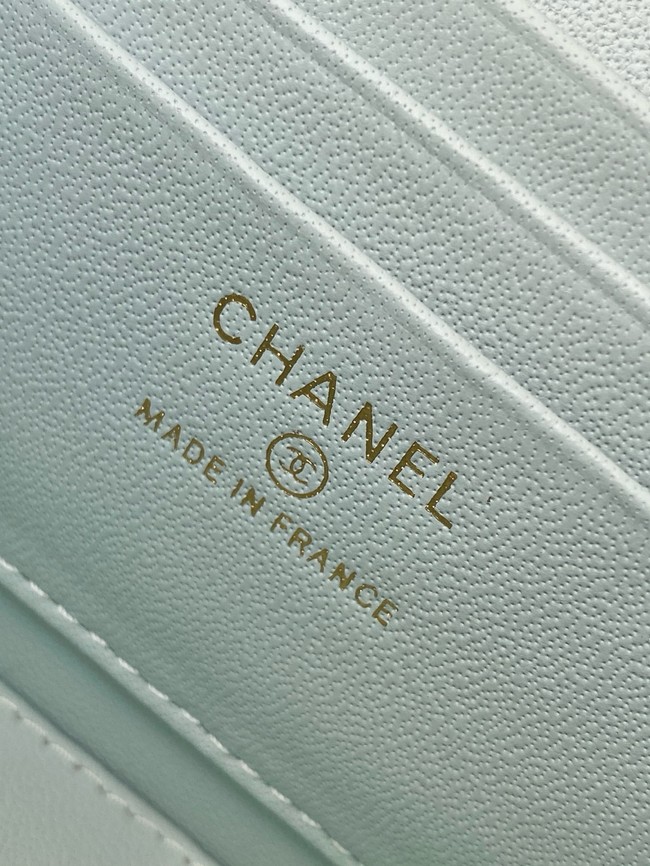 Chanel MINI FLAP BAG CLUTCH WITH CHAIN Gold-Tone Metal AP4325 gray