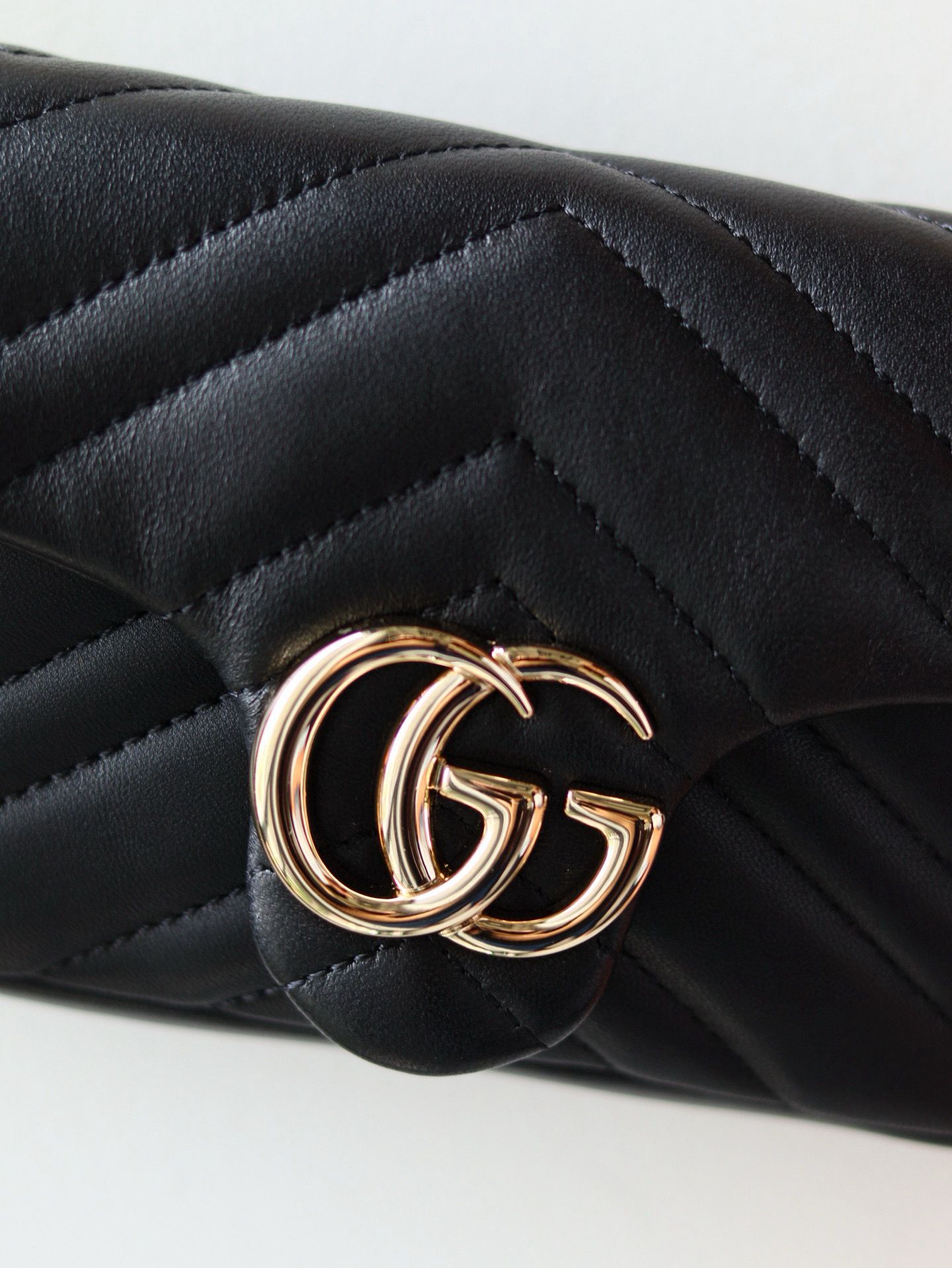 GUCCI GG MARMONT MINI SHOULDER BAG 841290 Black&Light Gold-Tone